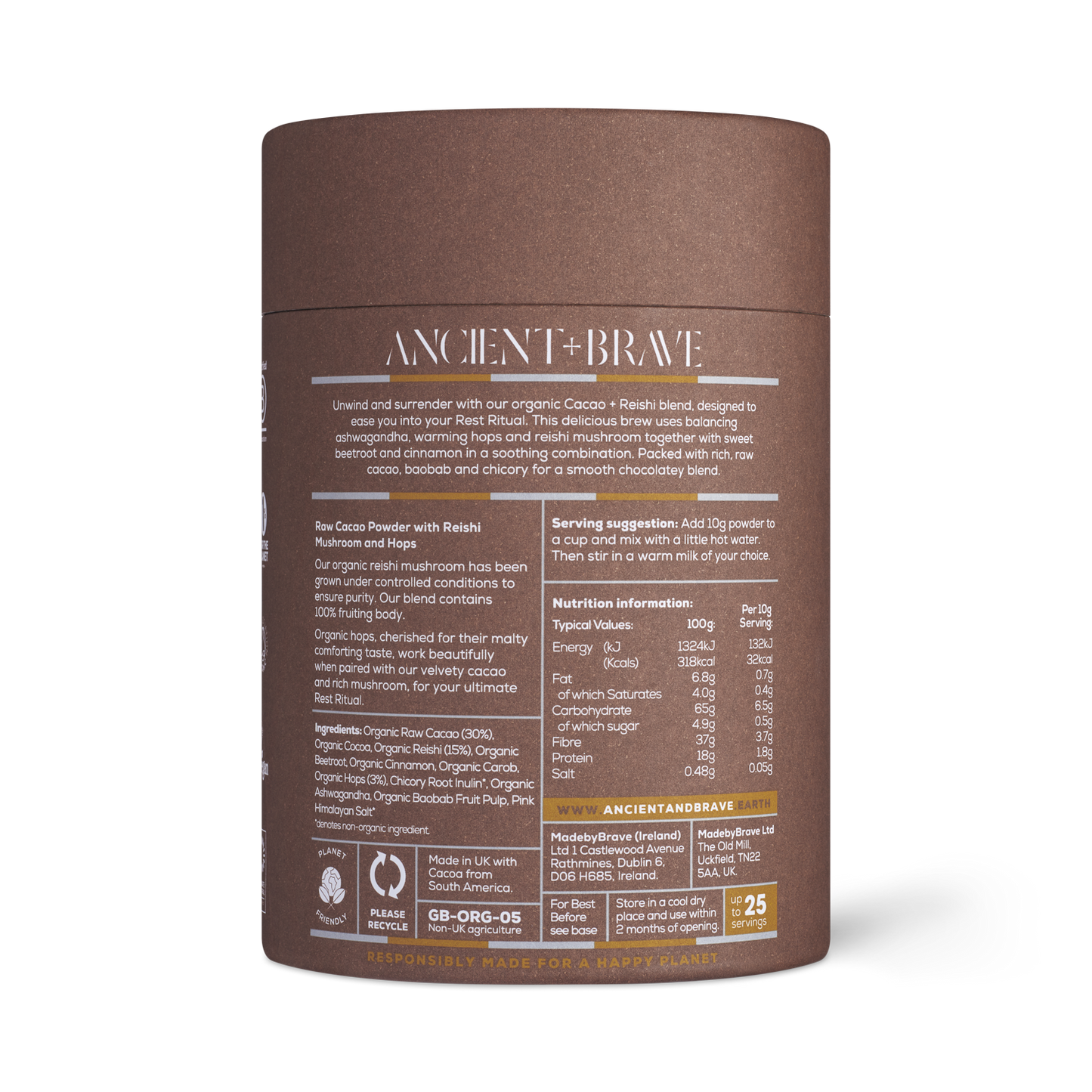 Ancient + Brave - Cacao + Reishi Tub